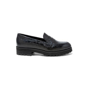 KENFORD WOMENS TANK SOLE EMBOSSED LOAFERS / BLACK PAISLEY