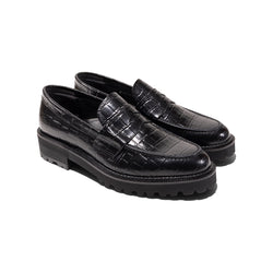 【9/19(sat) 12:00 発売開始】WOMENS NEW CLASSIC COIN LOAFERS / BLACK CROCODILE