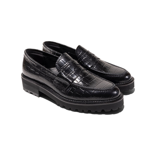 【9/19(sat) 12:00 発売開始】WOMENS NEW CLASSIC COIN LOAFERS / BLACK CROCODILE