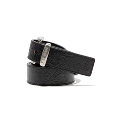 EMBOSSED LEATHER BELT / BLACK PAISLEY