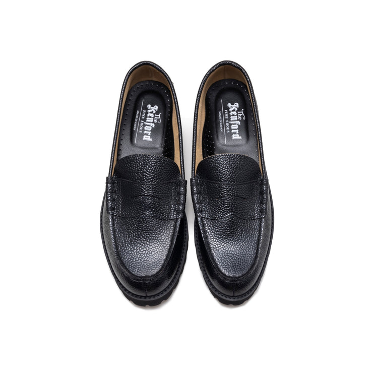 WOMENS TANK SOLE LOAFERS / BLACK SCOTCH GRAIN