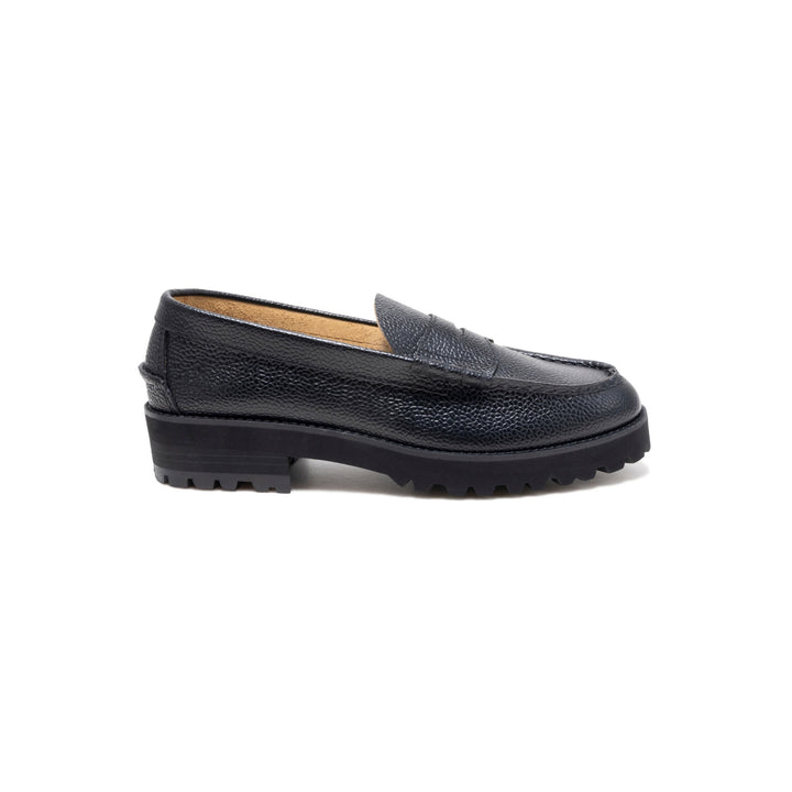 WOMENS TANK SOLE LOAFERS/BLACK SCOTCH GRAIN